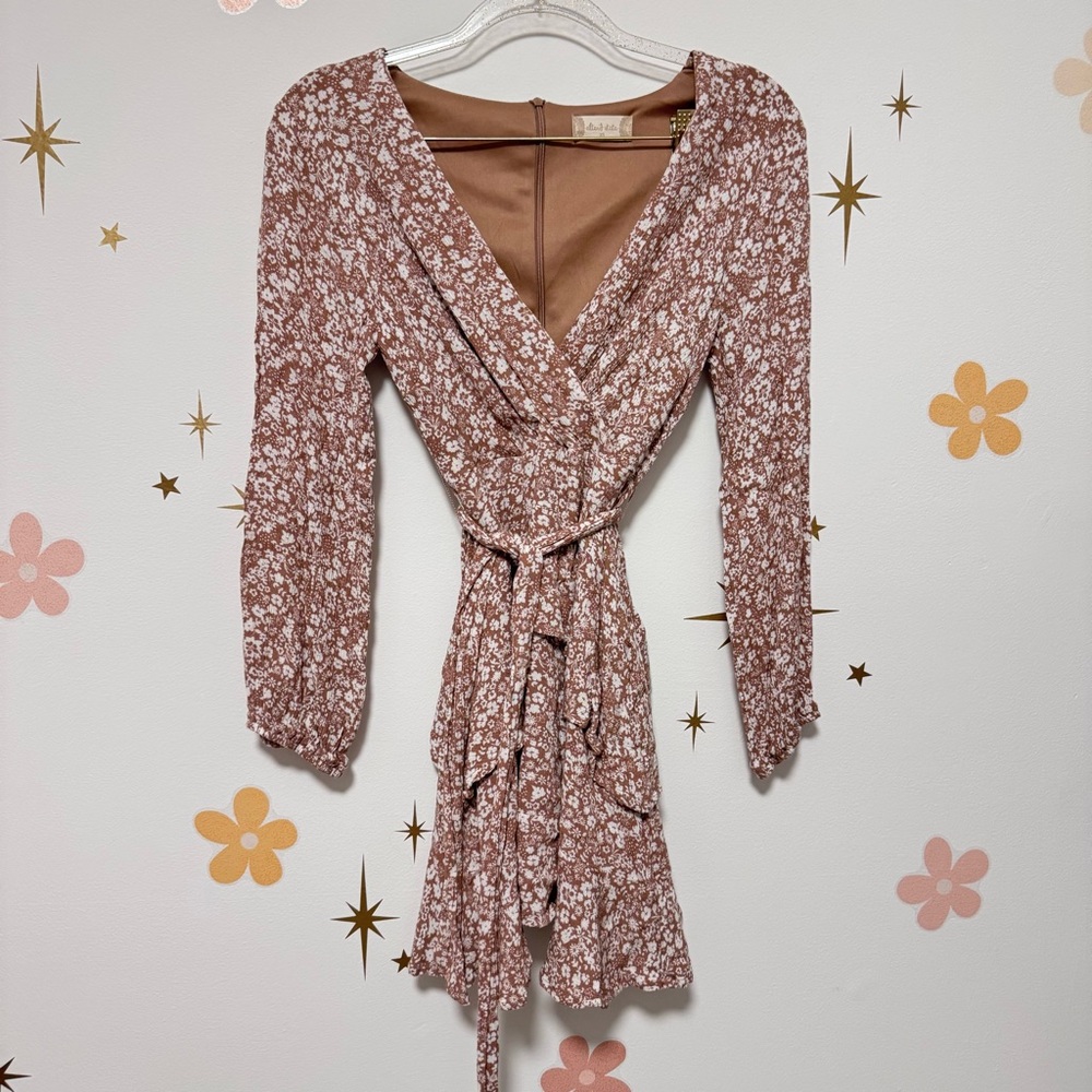 Floral Wrap Dress in Brown by Altar’d State